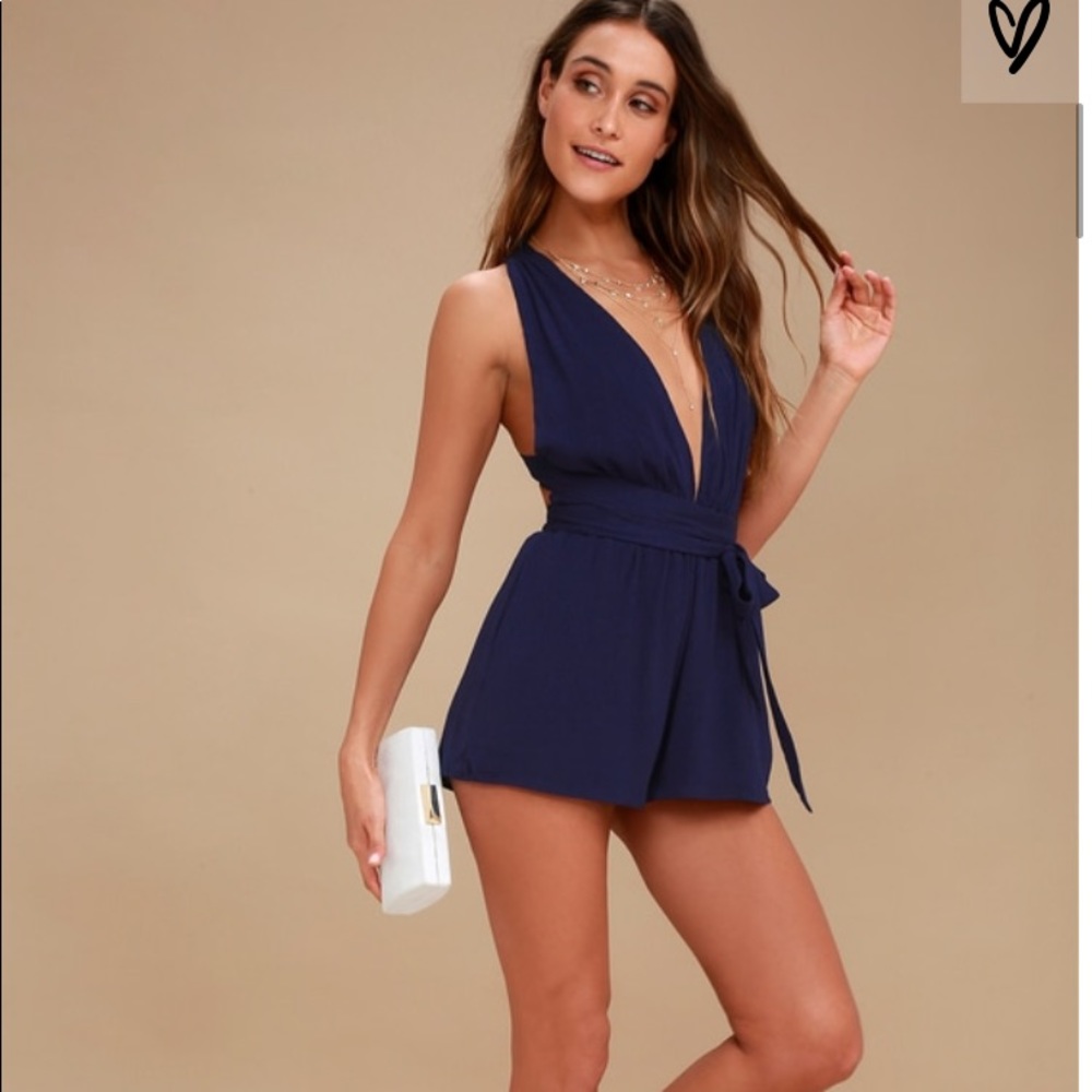 Lulus navy blue convertible romper